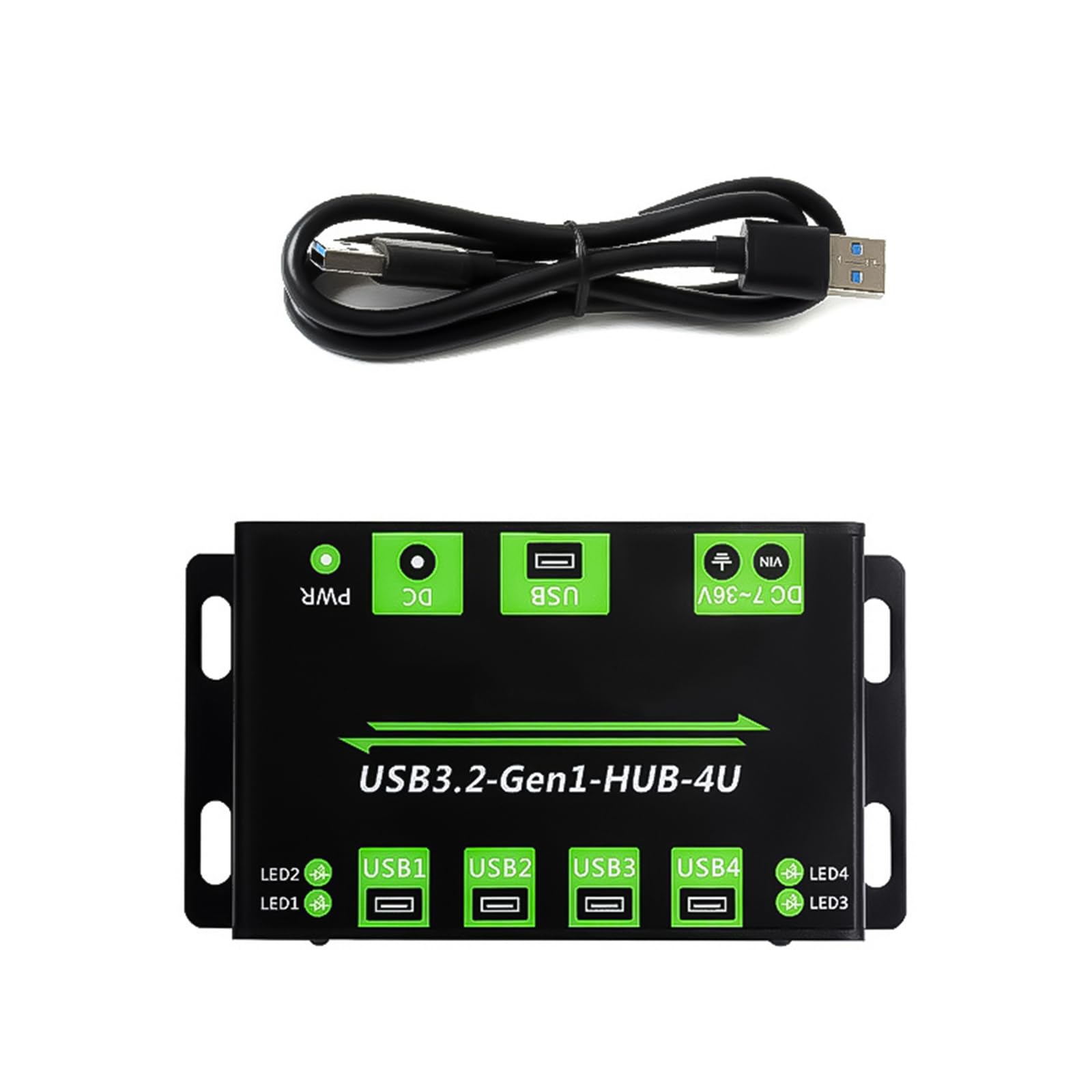 Hub USB 3.2 Gen1 a 4 porte ad alta velocità con 7 interfacce di alimentazione 36V per la ricarica stabile del dispositivo
