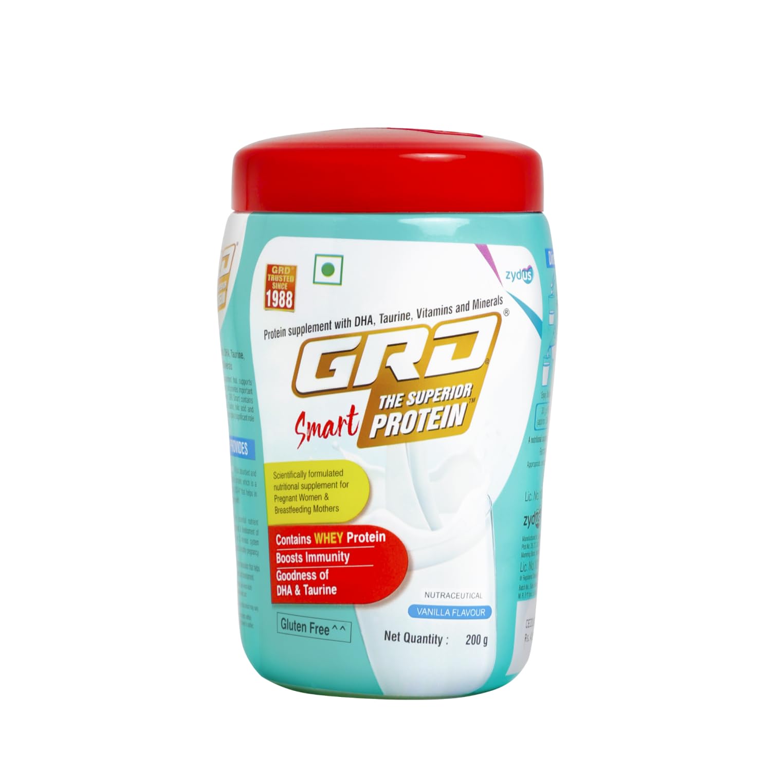 GRD Smart Nutritional Protein Drink for Pregnant and Lactating Mothers, Supports Brain Development and Healthy Growth of Birth Child (200g) - Swiss Chocolate (Smart Vanilla, 200g (Pack of 1))-image-4