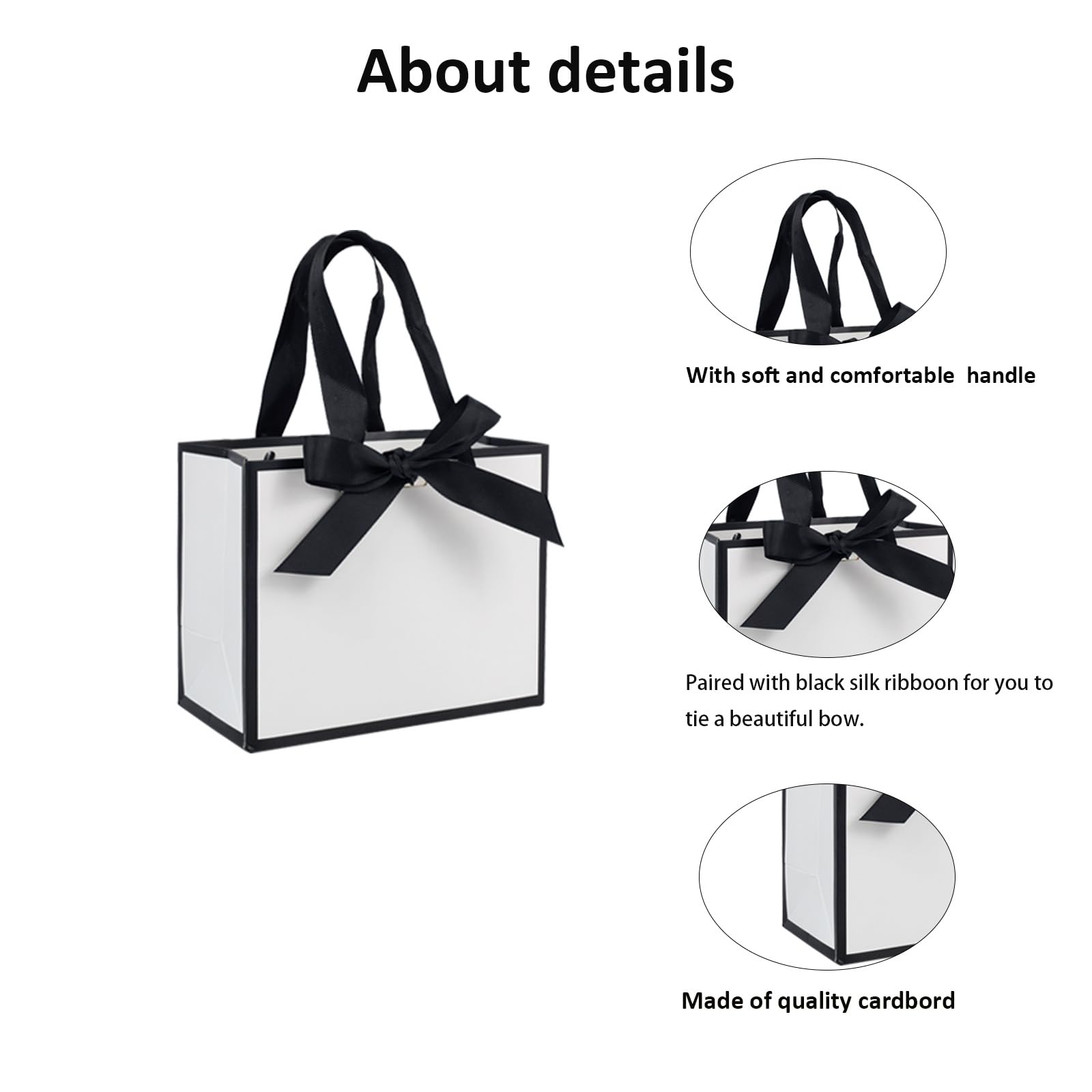 50pcs Thank You Gift Bag, Small Gift Bags With Ribbon, Baby Shower Party Favor Boxes, Paper Treat Bag Bulk Mini Party Gift Boxes For Birthday Wedding Bridal Shower Business (50 Gold