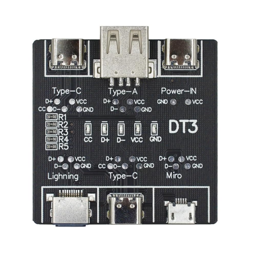 DollaTek 2 szt. wielofunkcyjny tester kabli danych USB do szybkiego rozpoznawania DT3-USB tester kabli danych, szybkie narz?dzie do wykrywania, p?ytka drukowana do Micro typu C