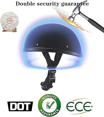Miniatura 5 de Casco de motocicleta de media cara, casco con cara abierta retro aprobado por DOT para adultos hombres y mujeres, casco para adultos, casco de media