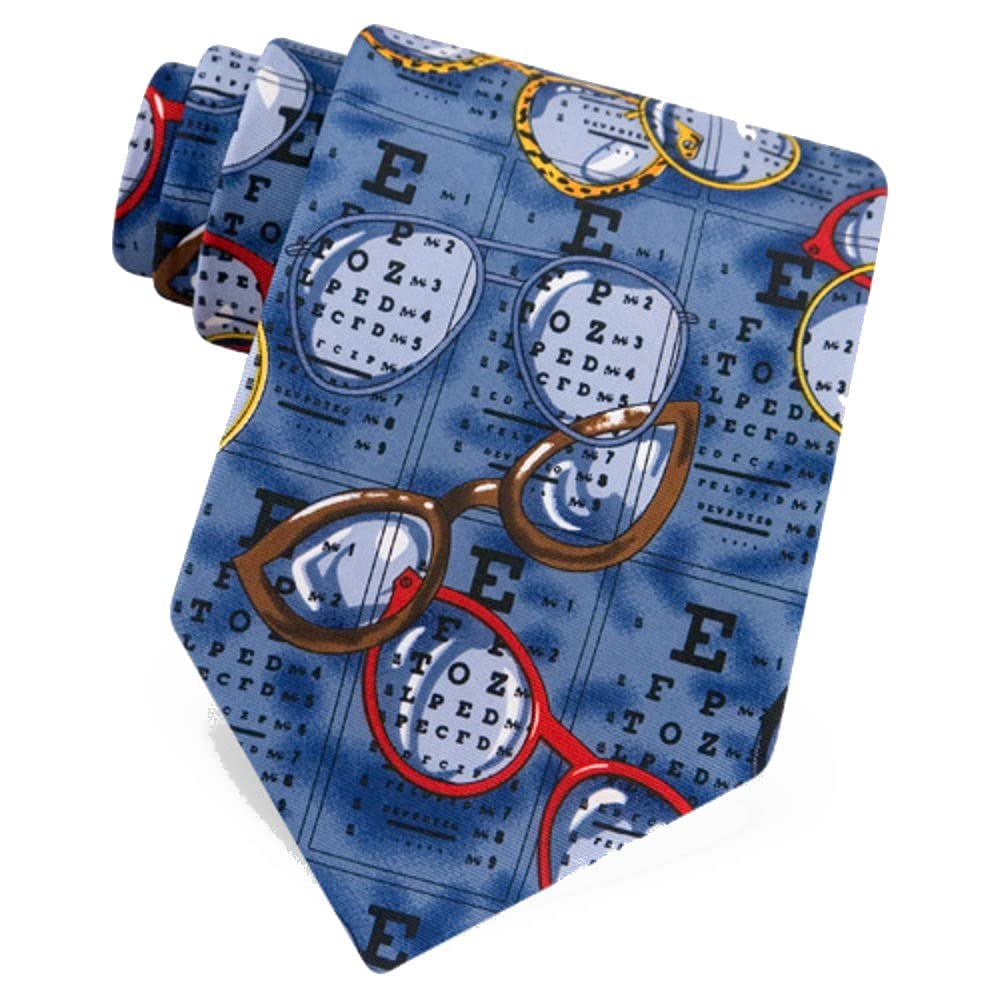 GenericMen's Gray Optometrist Ophthalmologist Eye Chart Novelty Microfiber Tie Necktie