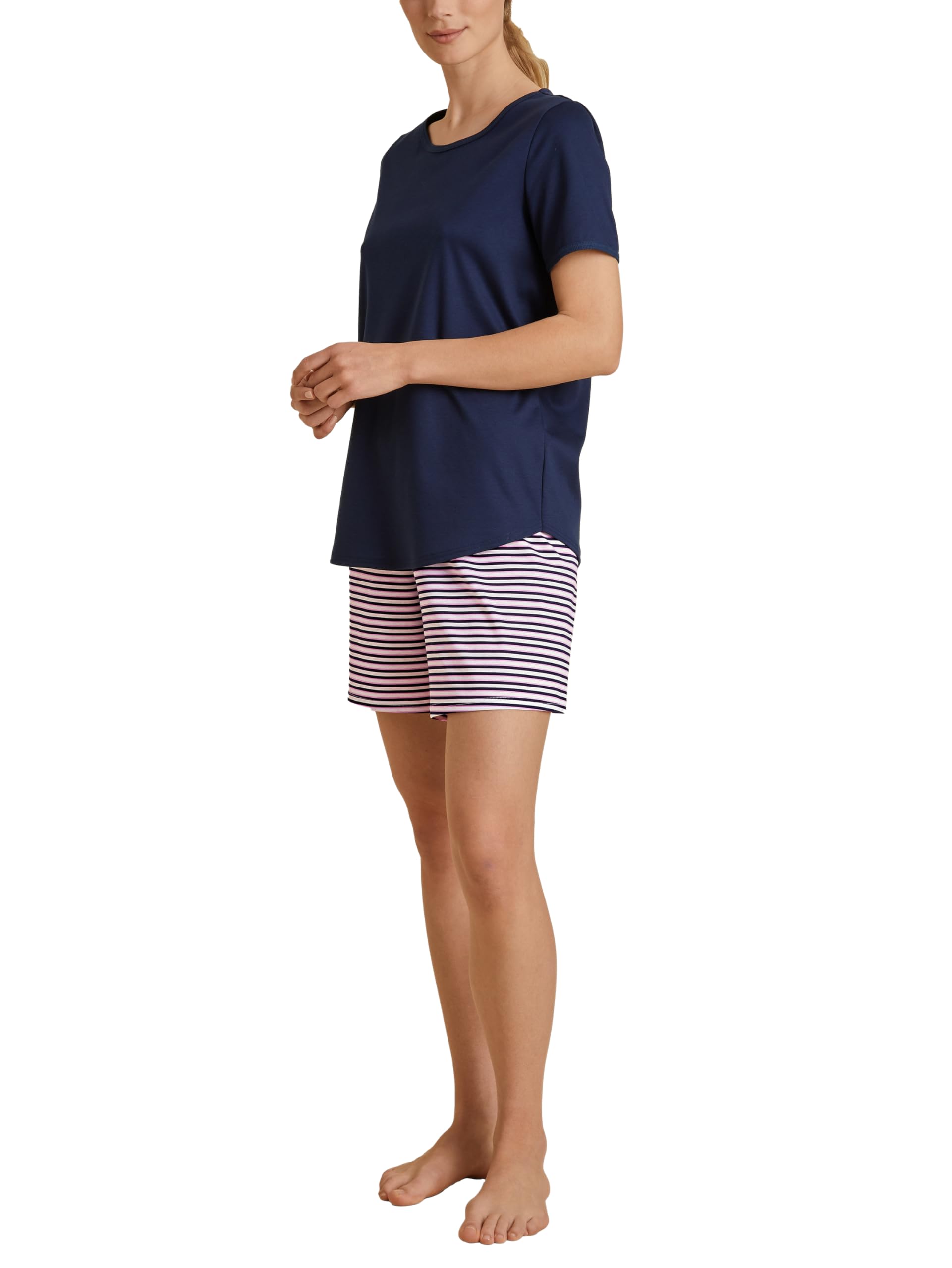 CALIDA Women's Sweet Dreams Pajama Set, Opaque, dark blue, 40-42