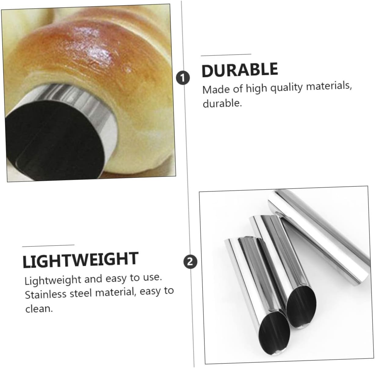 15pcs Stainless Steel Croissant Baking Tools Danish Croissants Molds for Horn Danish Pastry
