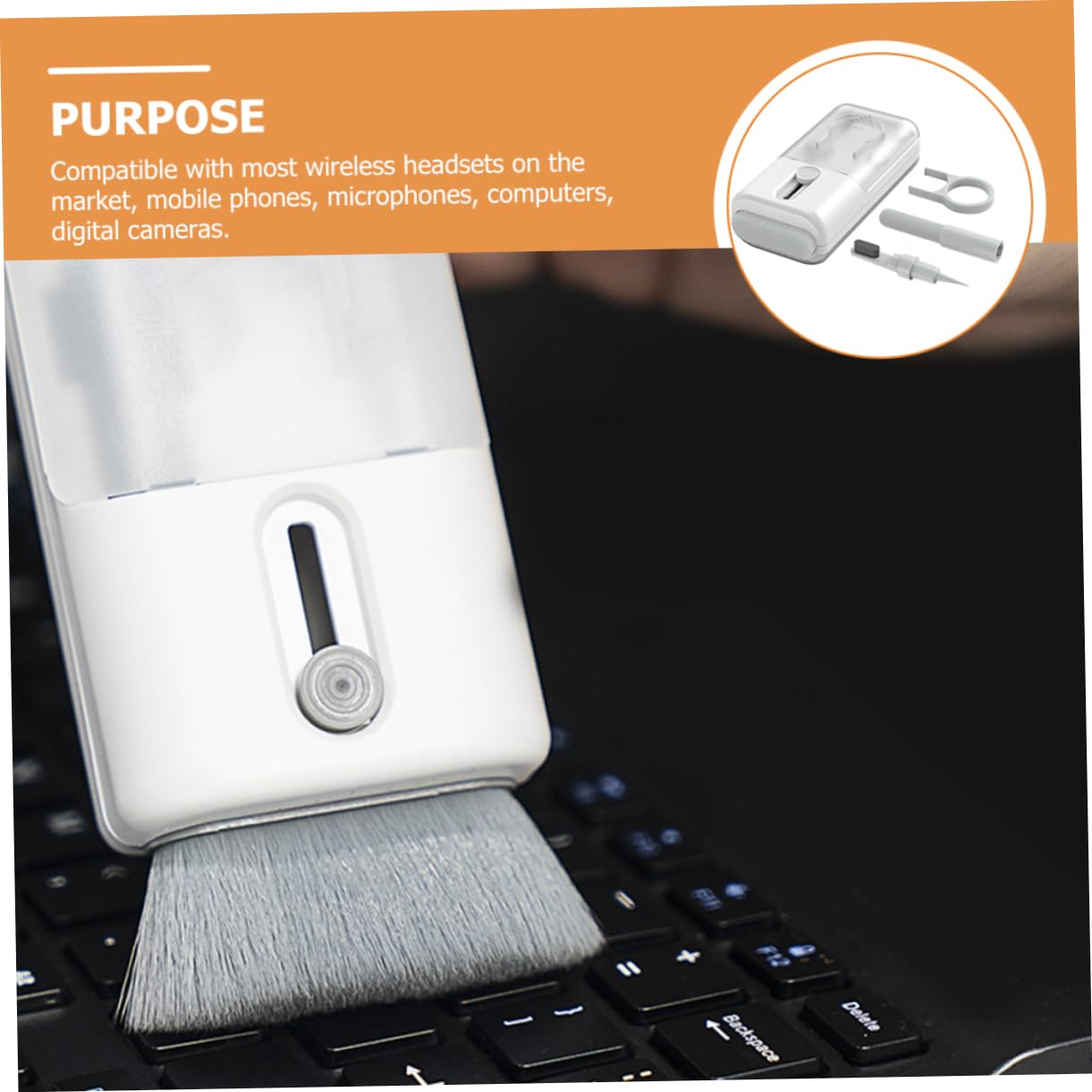 TOYANDONA 3sets Kit di Pulizia Elettronica Multifunzione per Auricolari e Tastiere Strumento Pulitore per Headset e Smartphone Accessorio per Computer e Telefono Include Spazzola Morbida e