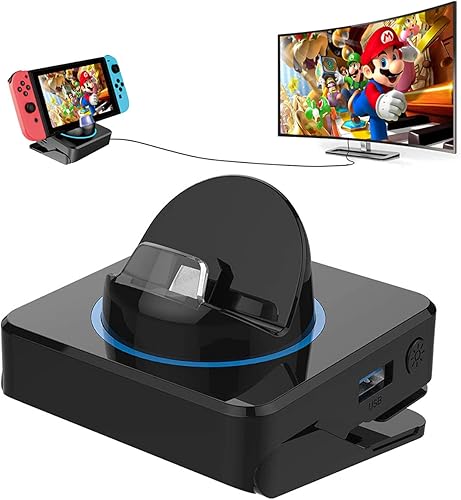 Miniatura 7 de Base para interruptor, estación de acoplamiento HDMI 4K Nintendo Switch para TVSwitch OLED, adaptador de TV portátil Nintendo Switch Base de carga