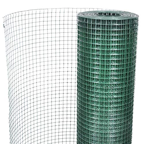 Preisvergleich Produktbild Galapara Drahtgitter 4 Eck, Maschendraht-Geflecht, verzinkt Stahl Wühlmausgitter Volierendraht Wühlmausschutz Maschendraht Zaun - grün - 19 x 19 mm / 1m x 10m