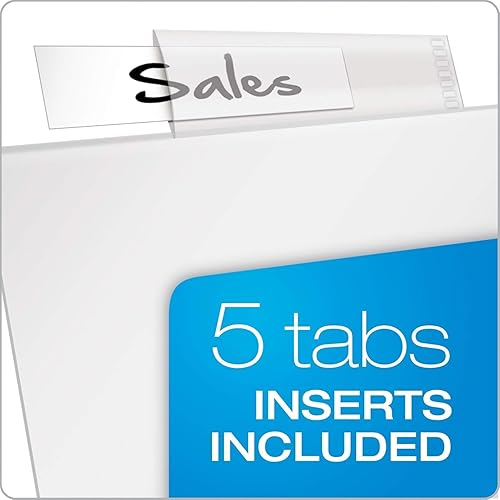 Miniatura 4 de Tops Cardinal Separadores de plástico con 5 pestañas y bolsillos, separadores de índice de polietileno para carpeta de 3 anillas, ideal para