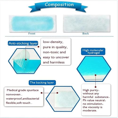 Miniatura 4 de Parches refrescantes para niños para aliviar la fiebre y aliviar el dolor, 20 unidades de alivio refrescante para aliviar la fiebre, alivia el dolor