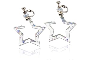 Acrylic Clip On Star Stud Earrings for Women