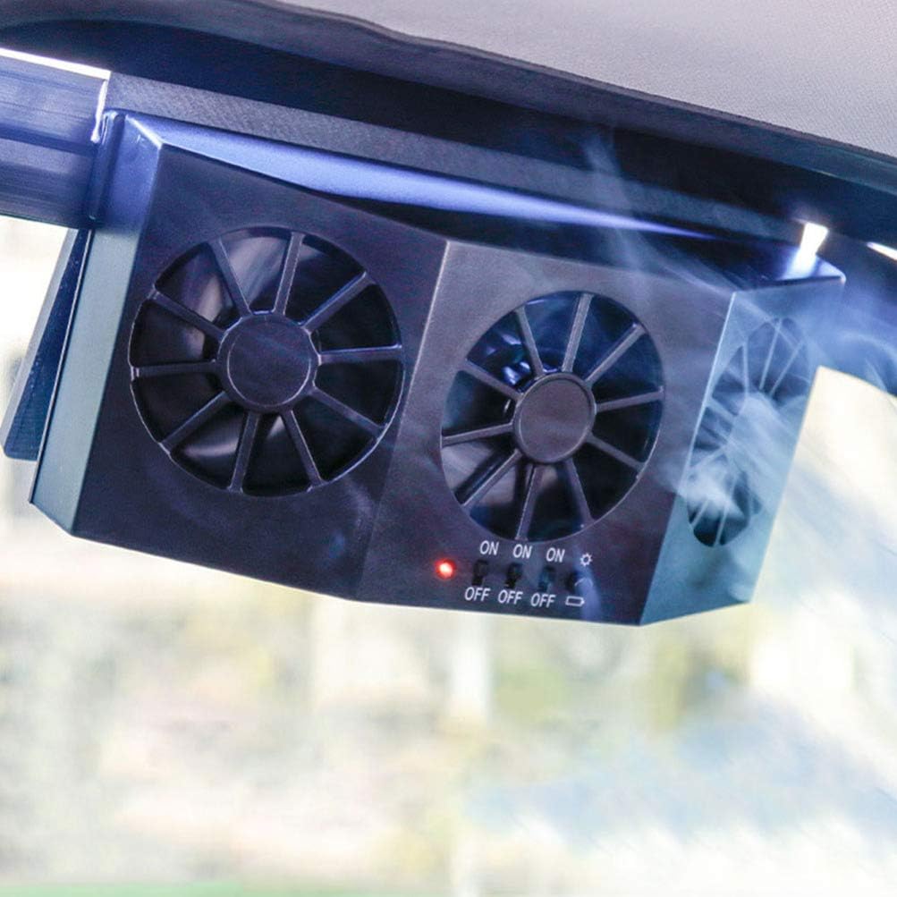 FAVOMOTO Solar Car Ventilation Fan Compact Design High-speed Exhaust for Fresh Air Sustainable Use Rainy Days Removes Harmful Smoke Gases for Vehicles