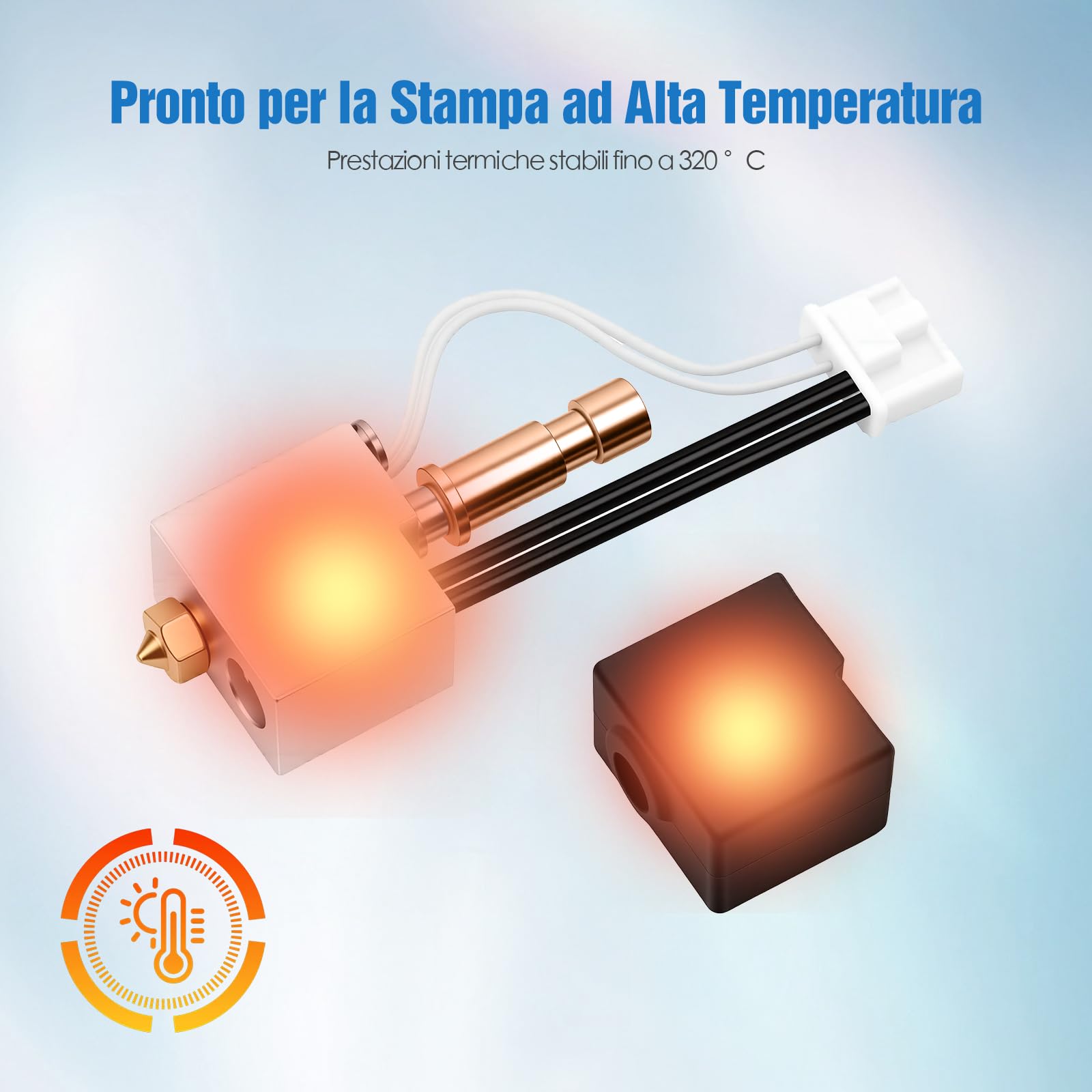 Kit Hotend per Anycubic Kobra S1 e Kobra S1 Combo, Hotend di Ricambio Migliorato con Ugello in Ottone da 0,4 mm, Riscaldamento Rapido ed Estrusione Stabile – Accessori per Stampanti 3D