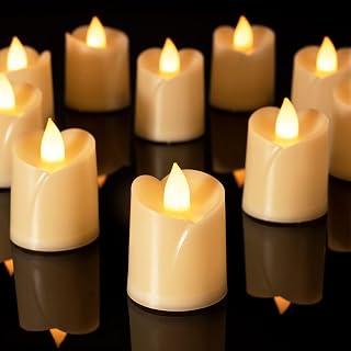 Homemory 12Pack Timer Led Votive Tealight Candles, Heart Shape Long Lasting Flickering Battery Operated Fake Candles for Christmas, Home, Valentine's Day Decorations (Ivory Base, Soft White)