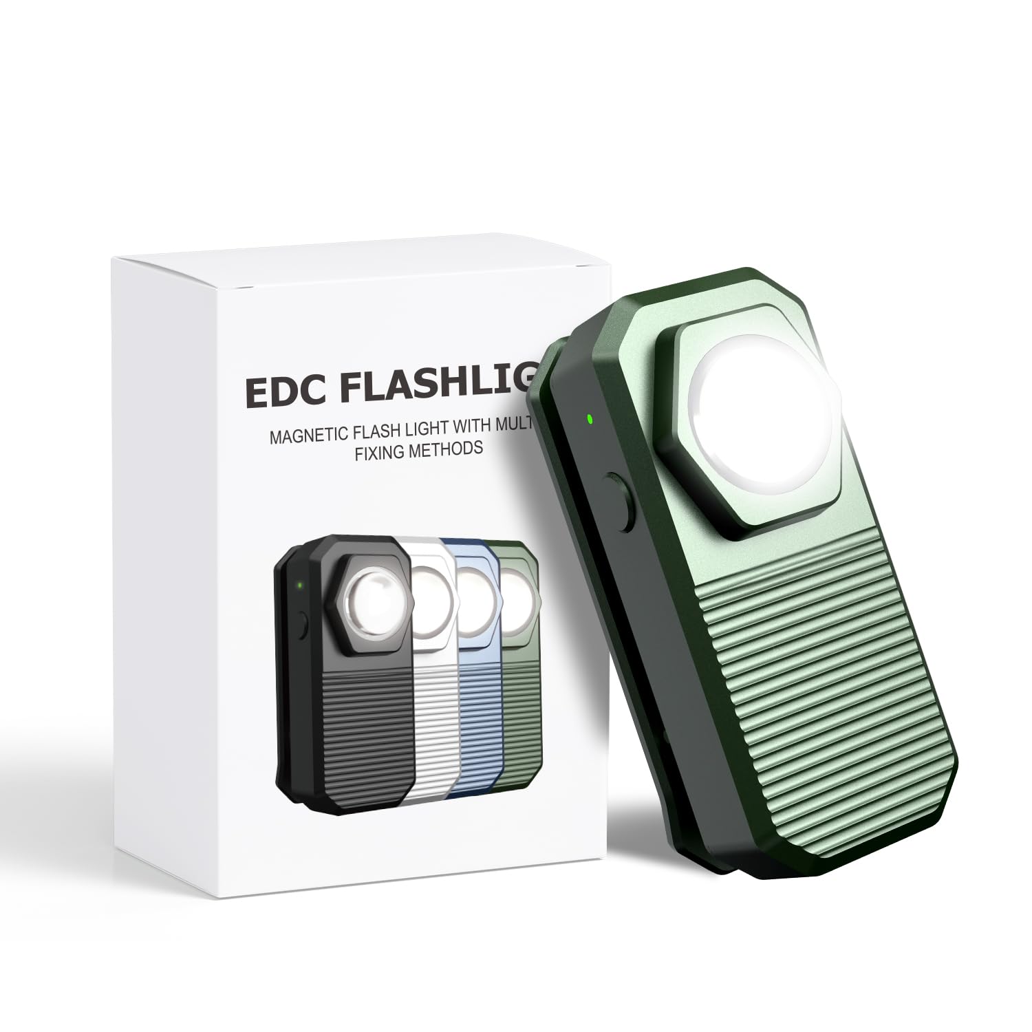 bestyks Mini Linterna LED Potencia con luz roja, 300 lúmenes brillante USB-C recargable, lámpara de clip IPX5 y protección contra caídas de 1,5 m, pequeña luz intermitente para corredores, camping