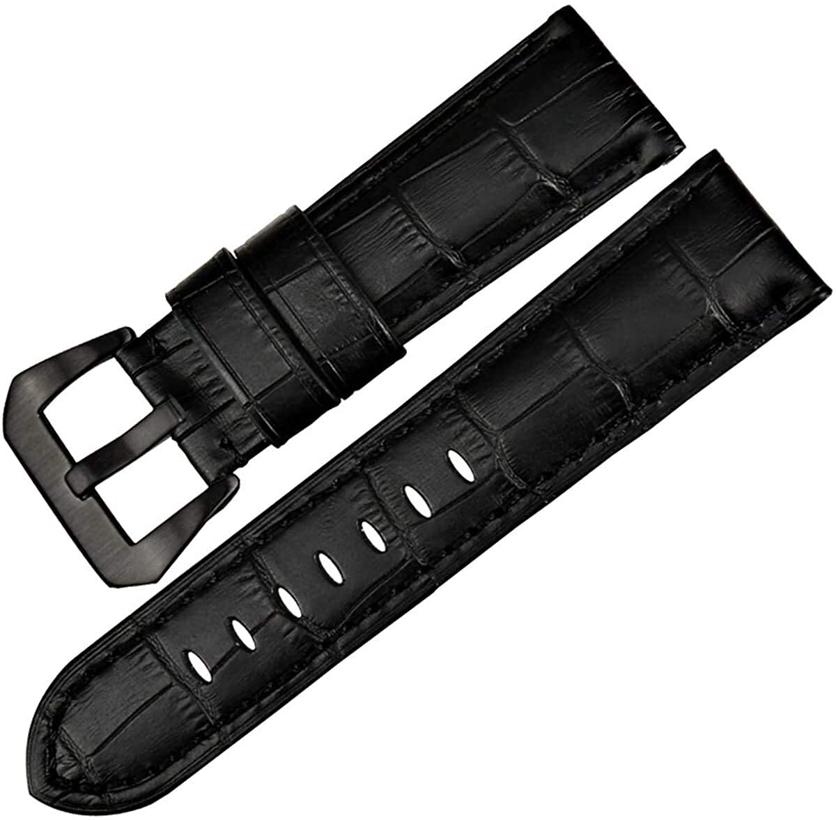 Bracelet montre cuir bleu d'exception et boucle acier inoxydable - 7