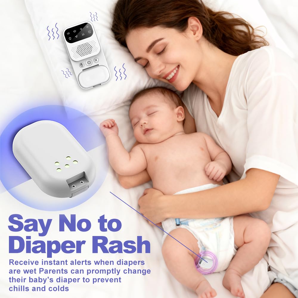 XPJBKC Alarma Enuresis Nocturna Niños, Inalámbrico Enuresis Alarma con Desinfección UV, con Vibración y Tono de Llamada, Carga USB y Alcance de 10 m, Aprendizaje para IR al Baño (Blanco) — view 5