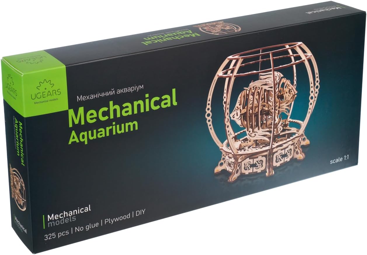 UGEARS Mechanical Aquarium, Model Kit, 3D Puzzle
