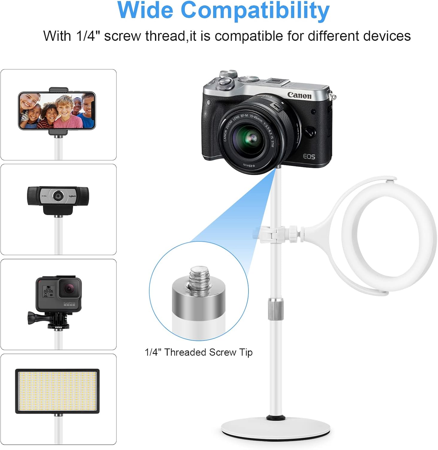 Blасk Frіdау Clеаrаnсе 8 Desk Ring Light with Stand for Laptop Computer Zoom Call Video Conference Lighting, Evershop Webcam Lighting for iPhone/Camera Photo Lighting/Makeup/Online Meeting/Youtube