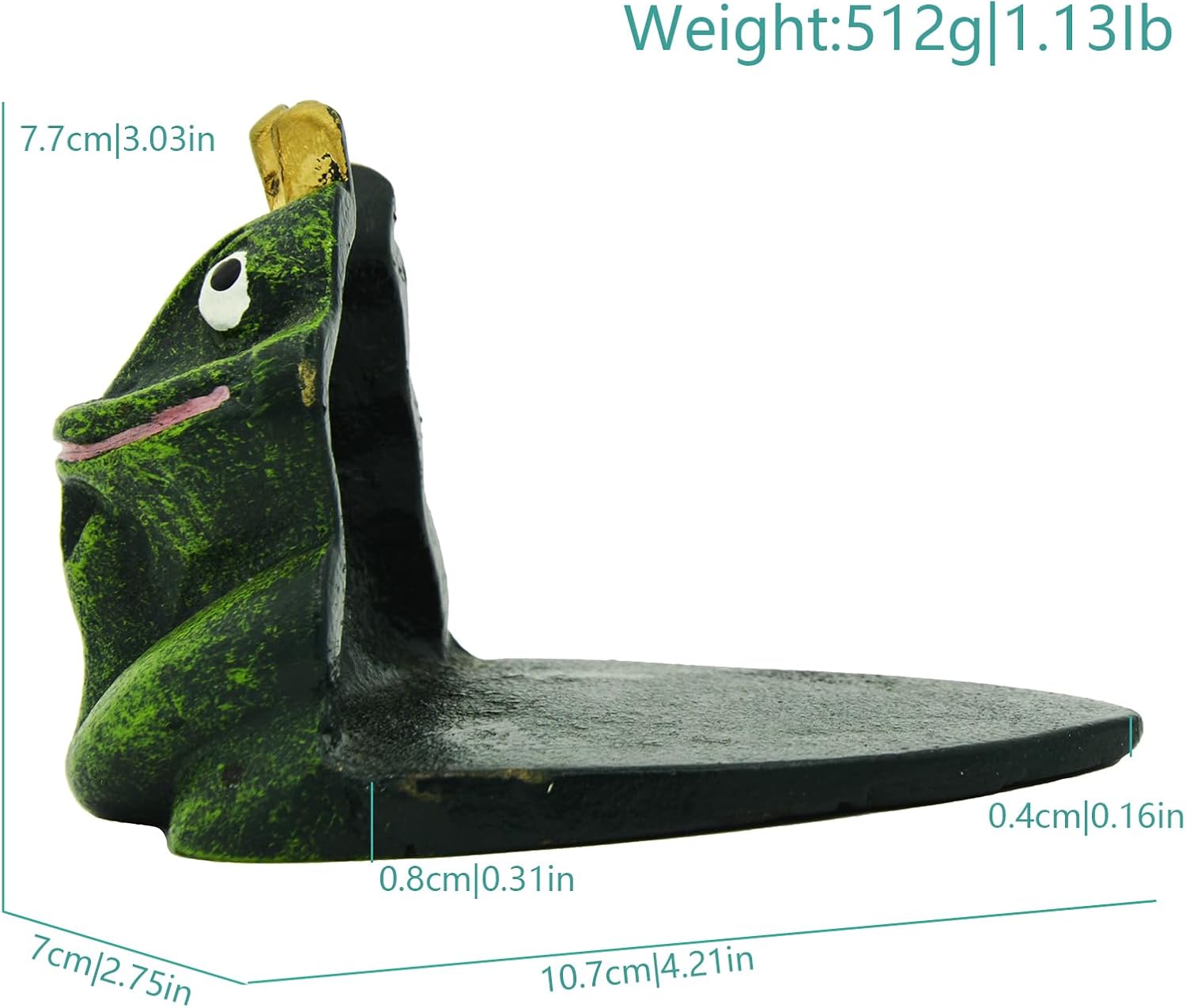 Cast Iron Decorative Frog Door Stop, Cute Rustic Door Stopper, Funny Door Stop Wedge to Stop Your Bedroom, Bath and Indoor Doors, Home Children's Room Ornament