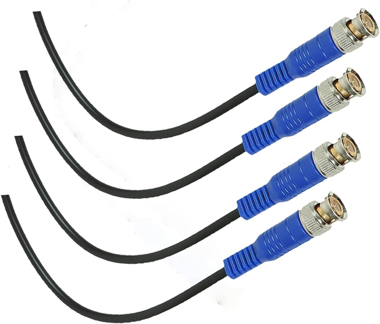 Stela BNC Connector with Copper Wire Moulded for Connecting a Camera BNC Cable Joint Wire Connector Barrel Jack for CCTV Camera (Blue) (Pack of 4)