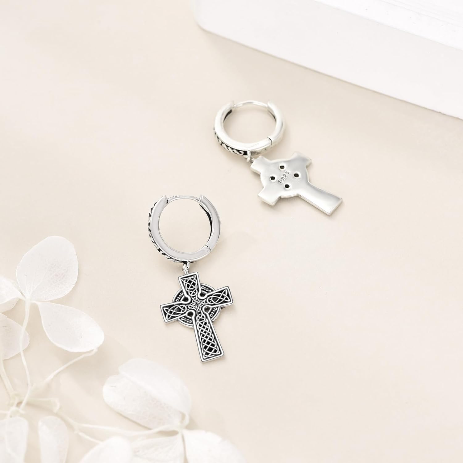 Celtic Cross Earrings Sterling Silver Irish Cross Drop Dangle Earrings Fashion Jewelry Gift for Women - Image 3