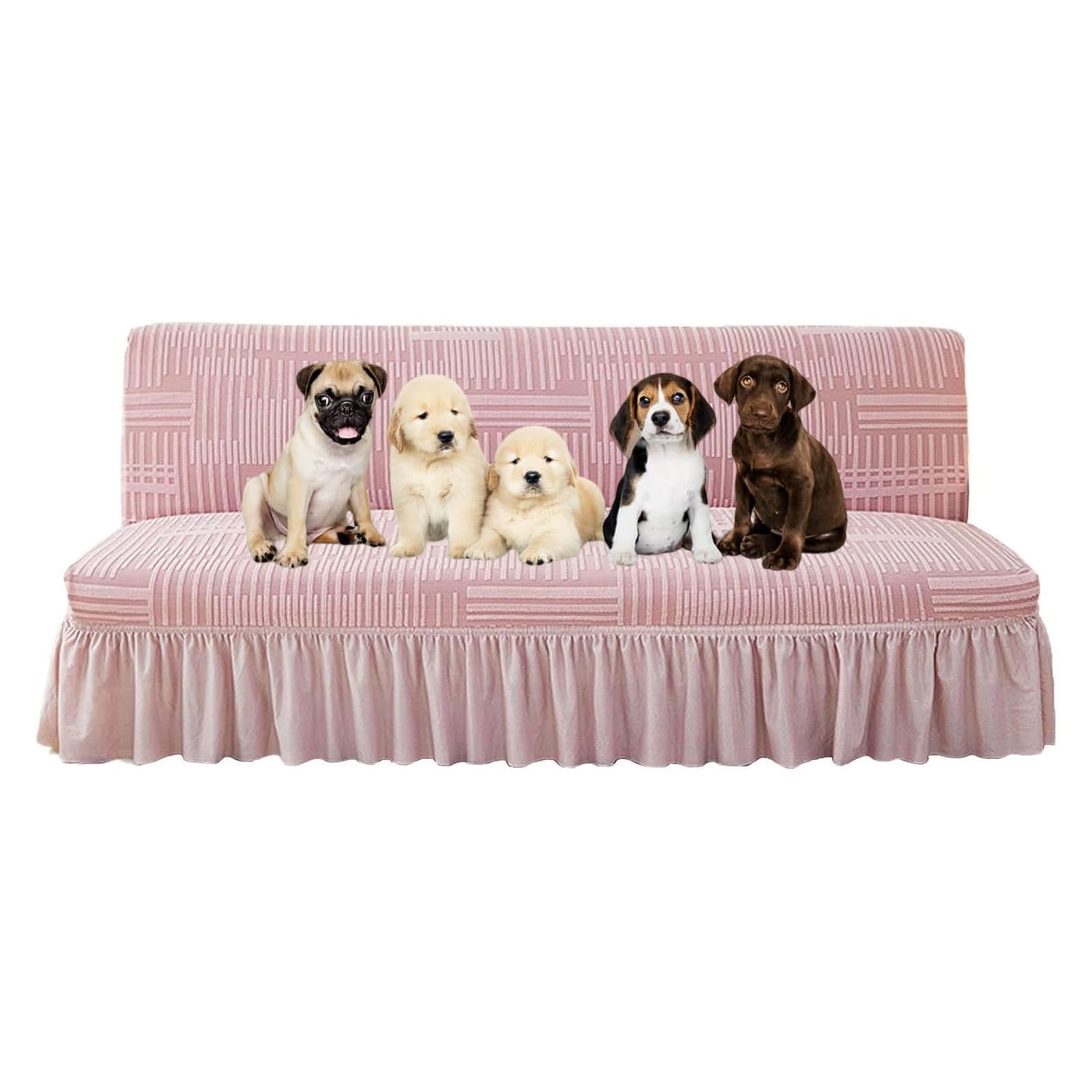 Housse futon rose pour salon et chambre : l'élégance d'un canapé-lit protégé