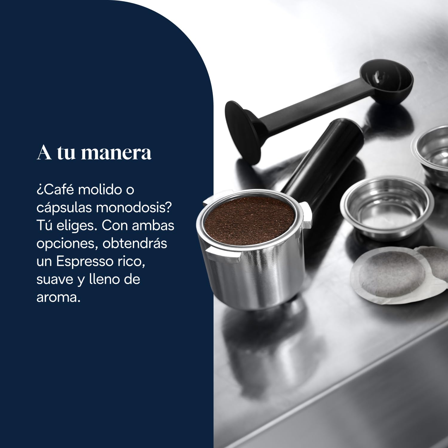 De’Longhi Dedica Style– Perfetto Cafetera Espresso Manual Compacta, Espumador de Leche Manual para Espresso y Cappuccino, Compatible con Monodosis ESE, Panel con Botones, Ancho 15cm, Titanio(EC685.TB)