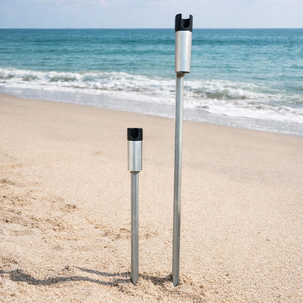 Lee Fisher Sports Aluminum Sand Spike Rod Holder – 42” Beach Fishing Rod Holder for Surf, Pier & Shore Anglers