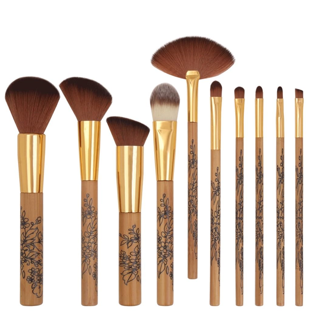 Set di pennelli for trucco, 10 pezzi, set completo, stampa con a colori, strumento for super morbido, pennello for cipria