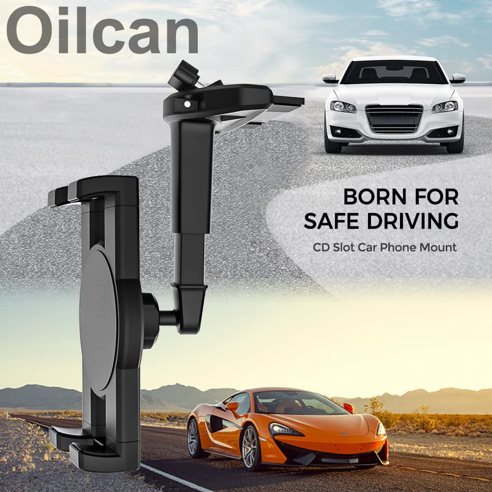 Oilcan Soporte Tablet Coche Ranura CD para iPad Pro Air Mini, Galaxy Tab, Kindle, Fire, iPhone 4-12.9" Móvils y Tabletas (Telescópico)