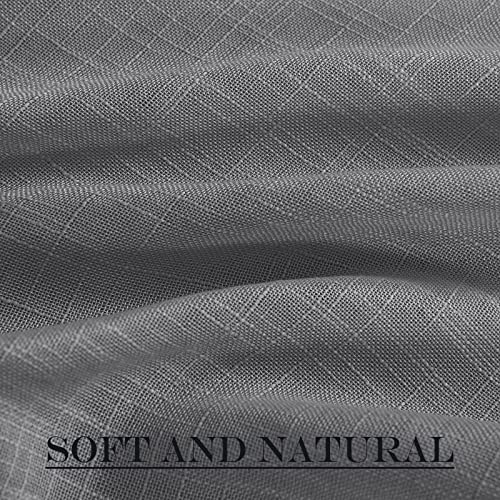 Nicetown Sheer French Door Panel - 72 Inches Linen Textured Voile Room Darkening Patio French Door Curtain With Tie Backs For Sliding Glass Door (Dark Grey, 1 Panel, 52 Inches Width) #TOP6