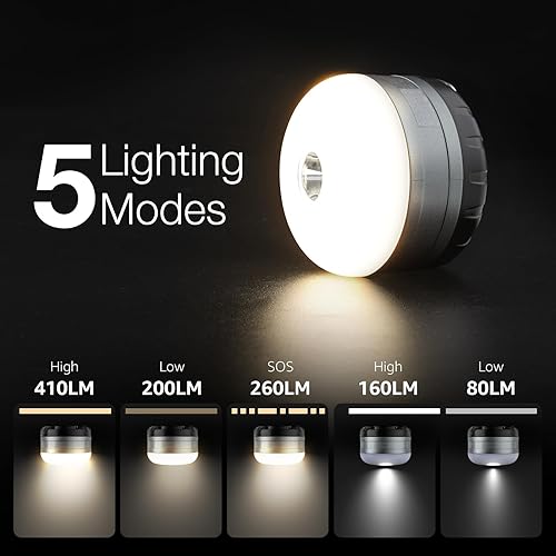 Miniatura 2 de LE LED Camping Lantern Rechargeable, 310LM, 5 Light Modes, Power Bank, Waterproof, Mini Flashlight with Magnetic Base for Hurricane Emergency,