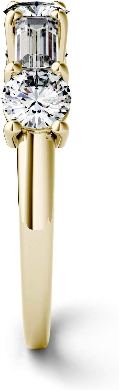 Charles & Colvard Created Moissanite 5x2mm Step Cut Baguette Fashion Ring for Women | 1.15 cttw DEW | Lab Grown | Solid 14K Yellow Gold