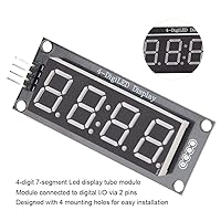 Vista 2 de Módulo de tubo de pantalla LED de 4 dígitos de 7 segmentos se adapta a la biblioteca de uso TM1637.h (rojo)