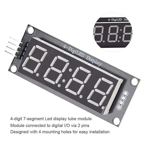 Miniatura 2 de Módulo de tubo de pantalla LED de 4 dígitos de 7 segmentos se adapta a la biblioteca de uso TM1637.h (rojo)