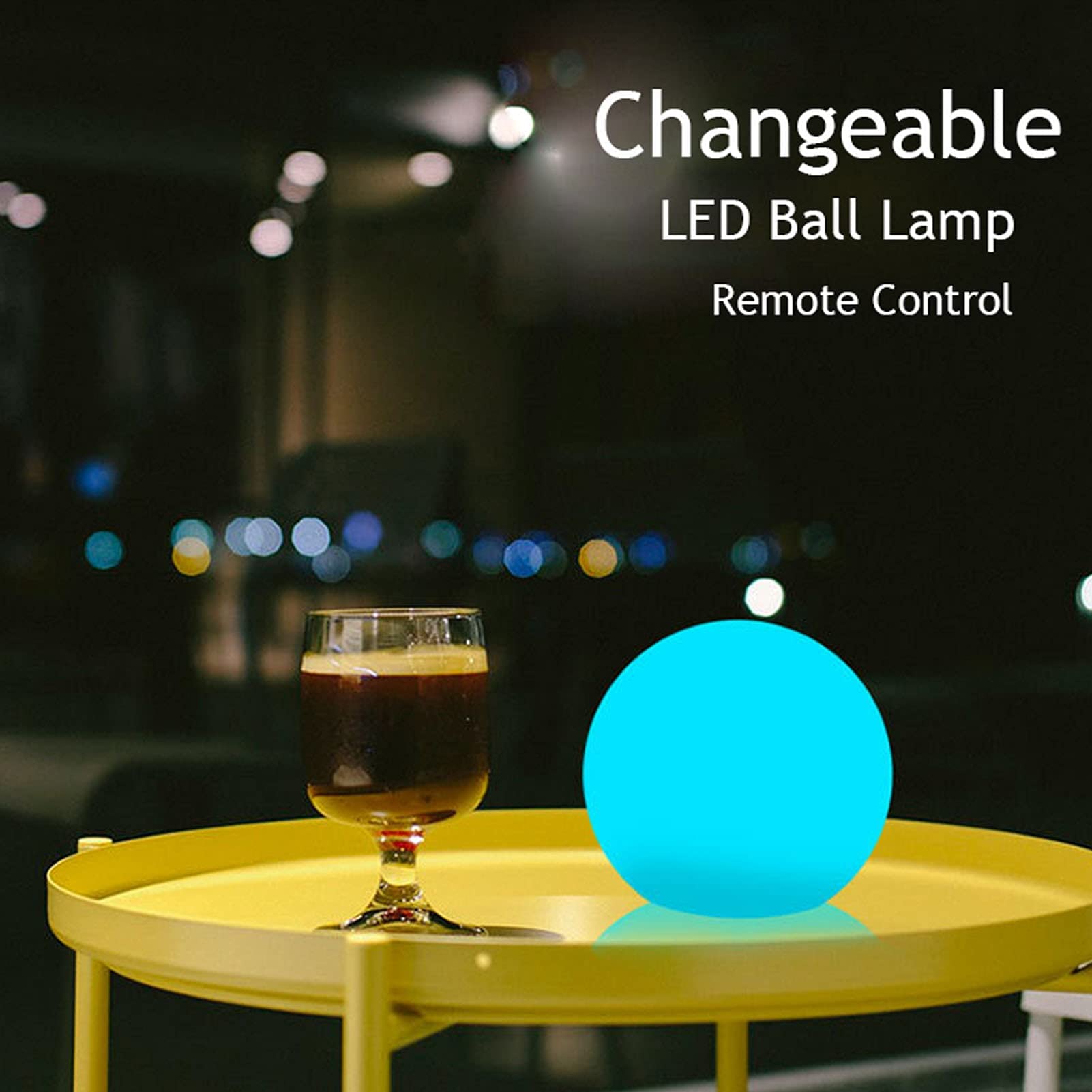 Boule lumineuse LED, lampe boule, lampe globe RGBW Lampe LED Globe Light Moon Light Lampe à piles avec télécommande 24 touches 16 couleurs à intensité variable 4 modes