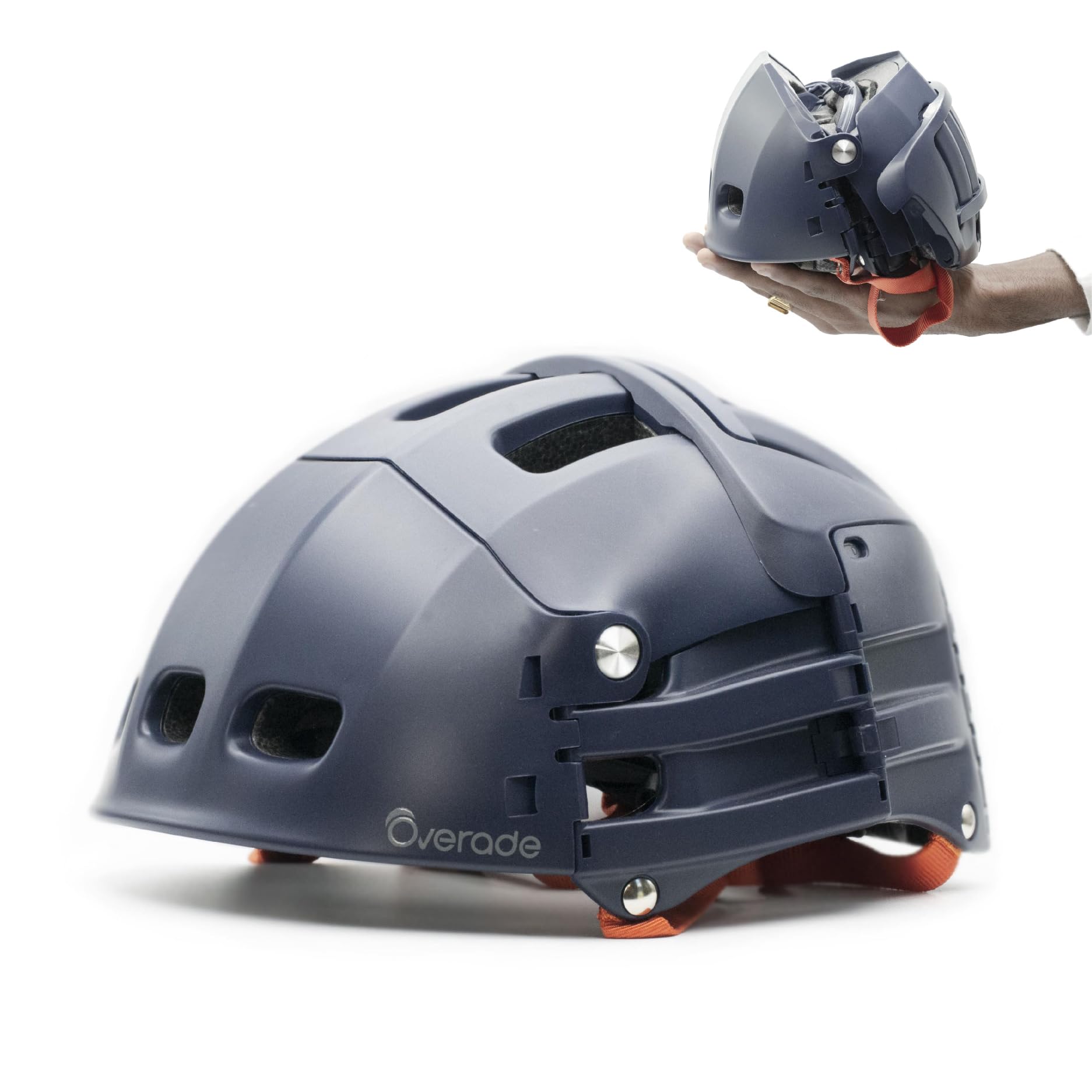 Foldable helmet Plixi Fit - for bike, e-scooter, onewheel, skateboard, e-bike - Meets CE standard, same protection as classic helmet - Volume divided by 3 when folded - colour Blue - size S-M โ image 1