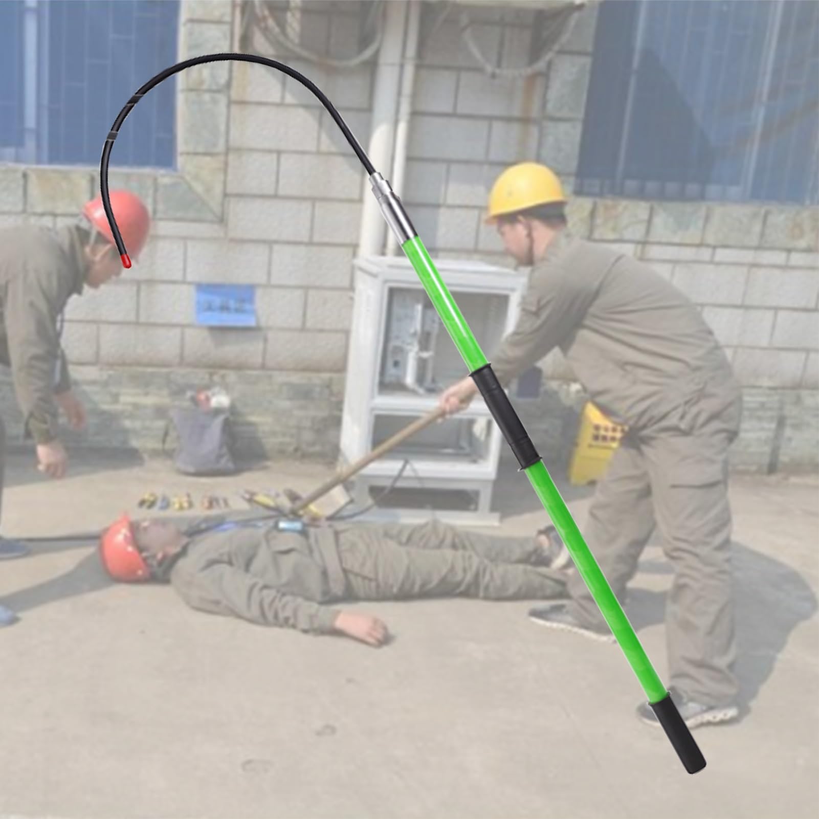 GTHTUHFD Rescue Hook, Lightweight Body, Rescue Hook, Insulating Rod, Non-Conductive, Lifesaving Pull Rod, Insulated Tool For Firefighters And Electricians, 10 Kv/ 35 Kv/ 110 Kv/ 2,Green-2m/6.6ft