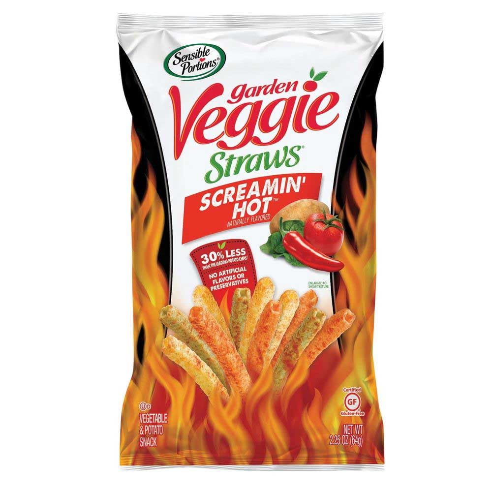 Sensible Portions Screamin Hot Veggie Straws, 2.25 Ounce (Pack of 6)