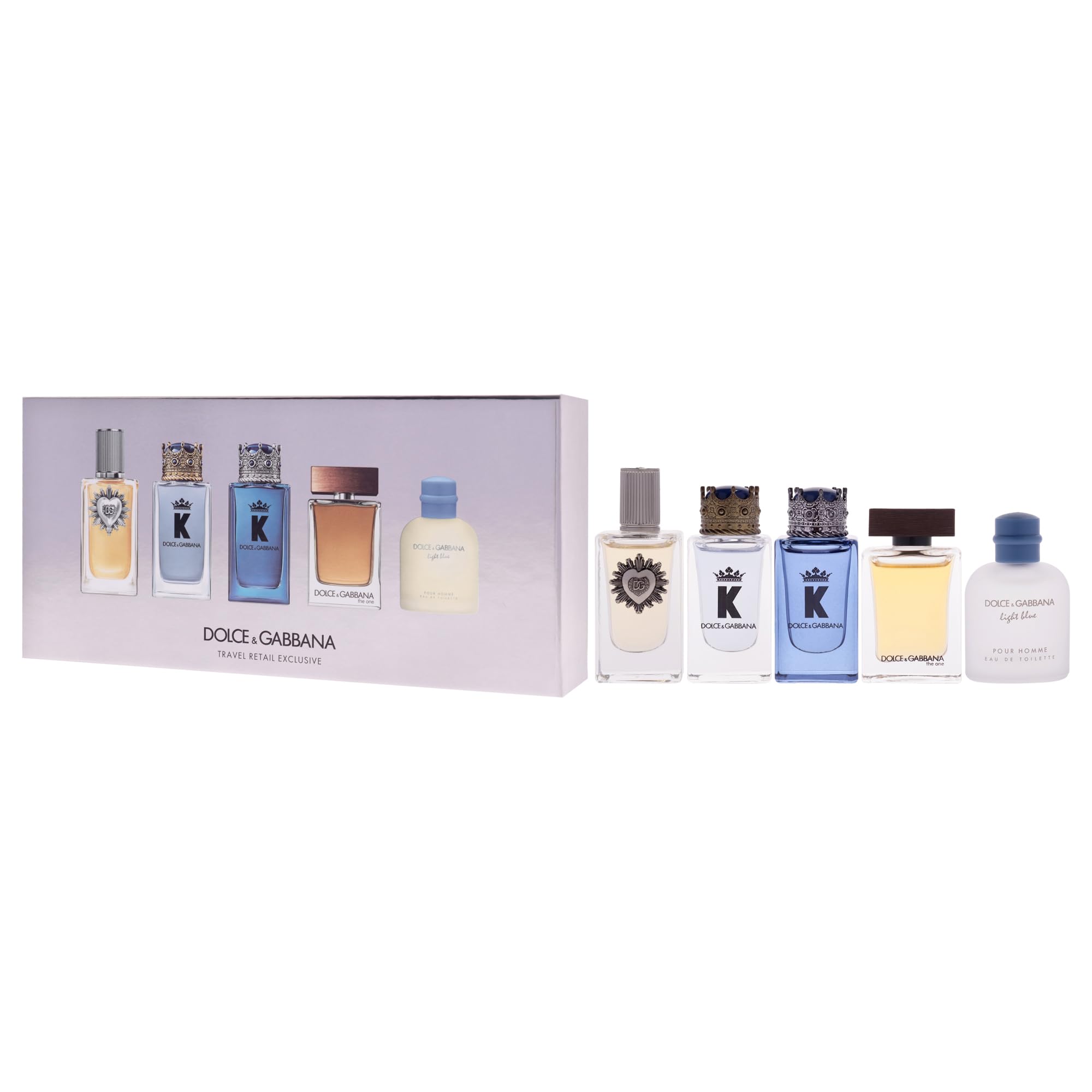 DOLCE & GABBANA Men's Mini Fragrance Set, 5 Piece Collection, Pour