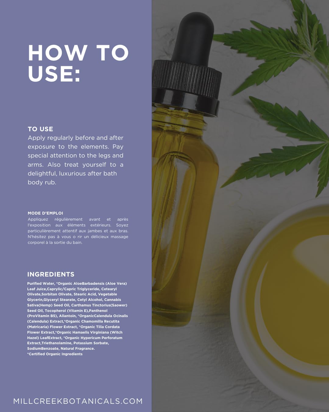 Mill Creek Botanicals Hemp Lotion 14 oz (2 bottles)