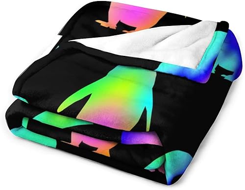 Miniatura 5 de Manta de pingüino personalizada con nombre, 40 x 30 pulgadas, divertida manta para niños, niñas y niños, manta negra suave y mullida para regazo y