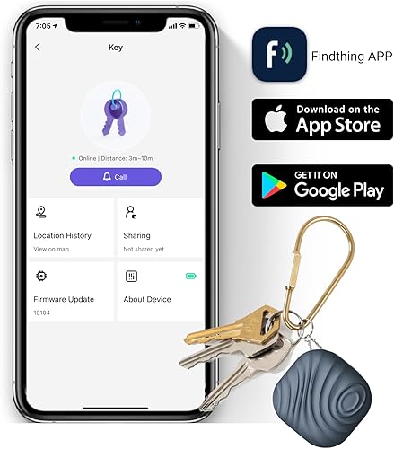 Miniatura 2 de Buscador de llaves Findhting - Localizador de artículos Bluetooth con llavero para llaves, carteras de mascotas, mochilas y tabletas (azul oscuro)