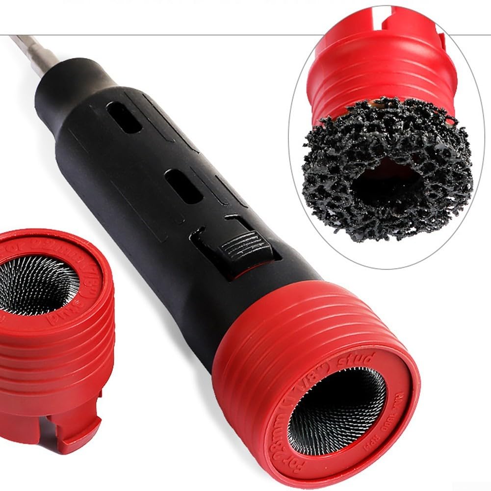 Kit de 15 cepillos limpiadores de óxido para pernos de rueda diseñados para tamaños de pernos de 12 mm, 13 mm, 14 mm, 16 mm, 22 mm, 28 mm y compatibilidad con taladros