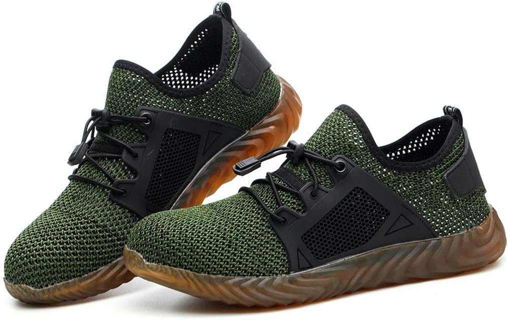 Men Steel Toe Sneakers Safety Work Shoes Male High Top Lace up Breathable Sneakers Work Shoes Running Sport Shoe