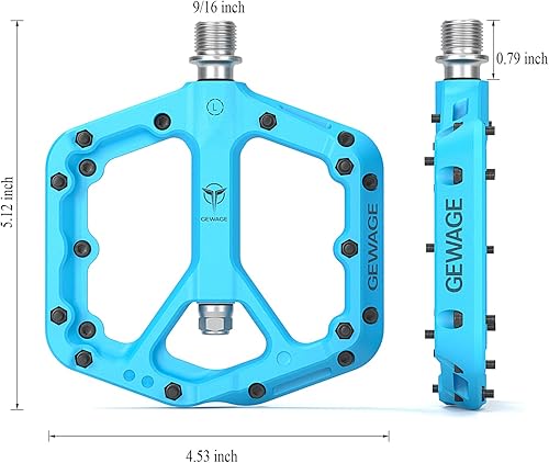 Miniatura 4 de Pedales de bicicleta de montaña - Pedales planos de bicicleta de fibra de nailon de 916 pulgadas - Pedales de plataforma de bicicleta para bicicleta