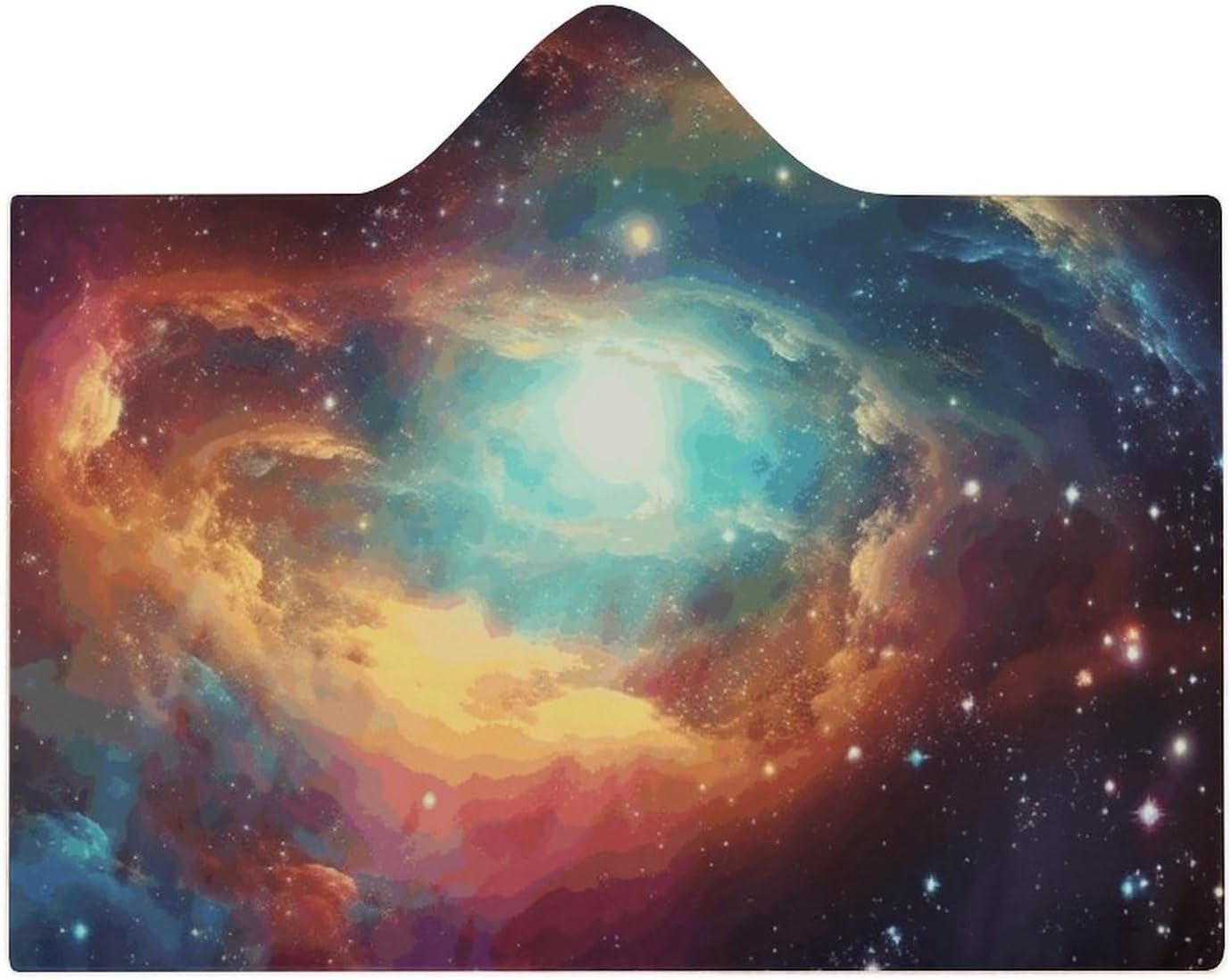 Gorgeous Galaxy Wearable Hooded Blanket, Ultra Soft Arctic Velvet Cape Cloak Unisex - Cozy Wearable Blanket