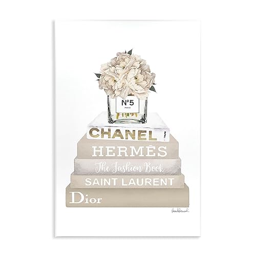 The Stupell Home Décor Collection High Fashion Bookstack with Tan