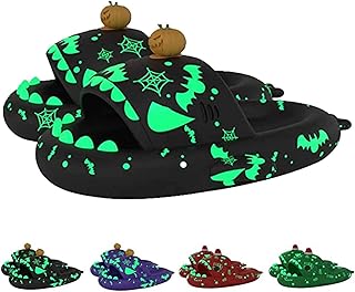 Spooky Shark Slides Glow In The Dark For Men Women, Halloween Christmas Shark Slippers, 3D Cartoon Shark Slides Glow in Dark
