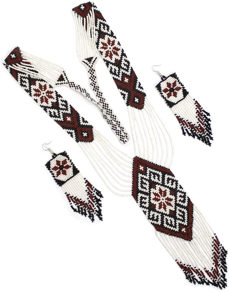 Beads Necklace for women & girls white Handmade Native Indian Fashion Jewelry traditional indian colours bollywood banjara new boho bohemian trend